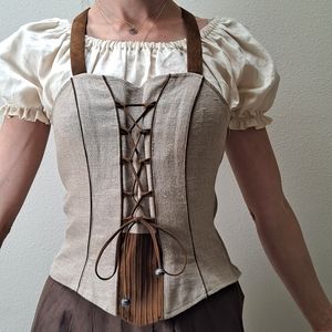VINTAGE AUSTRIAN LINEN DIRNDL BODICE